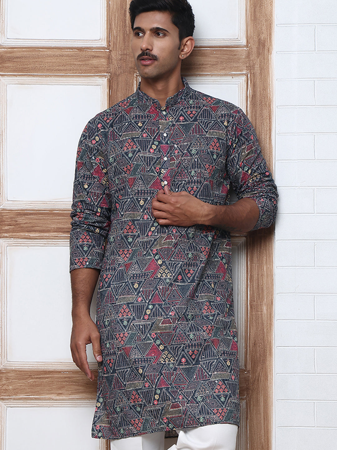 Printed And Embroidered Kurta