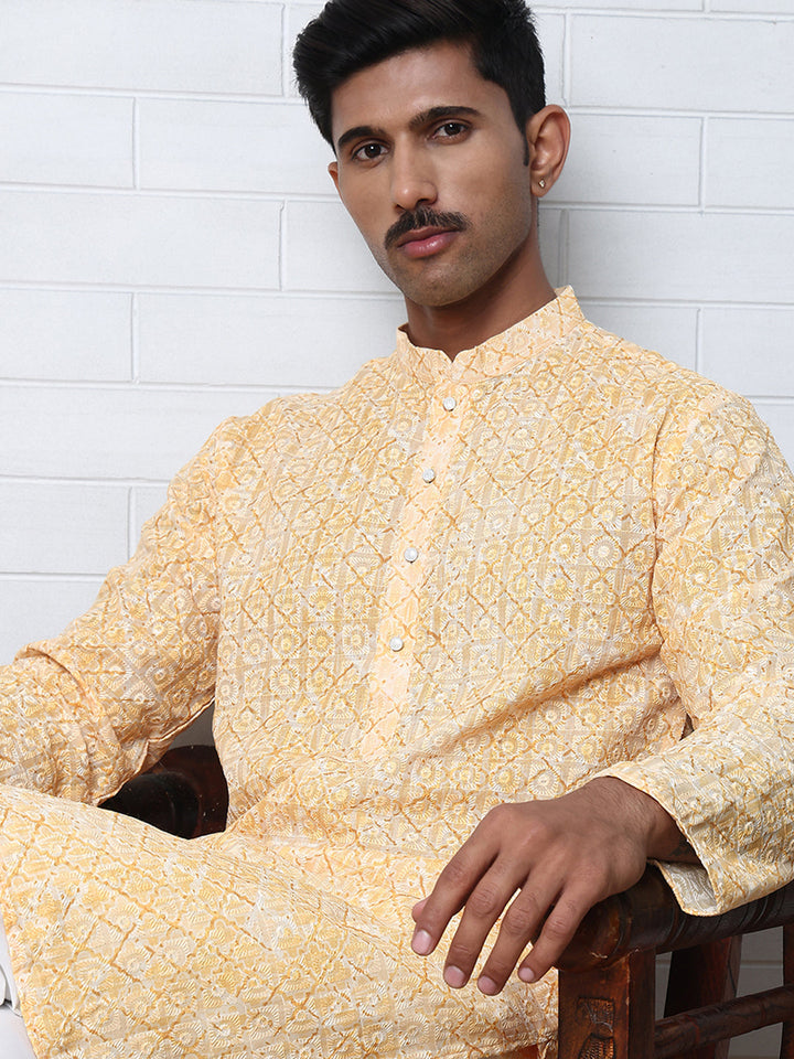 Printed And Embroidered Kurta