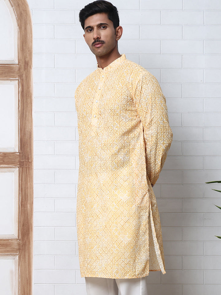 Printed And Embroidered Kurta