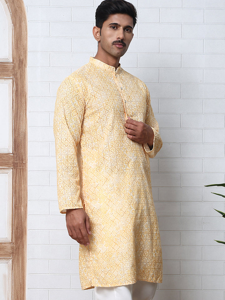 Printed And Embroidered Kurta