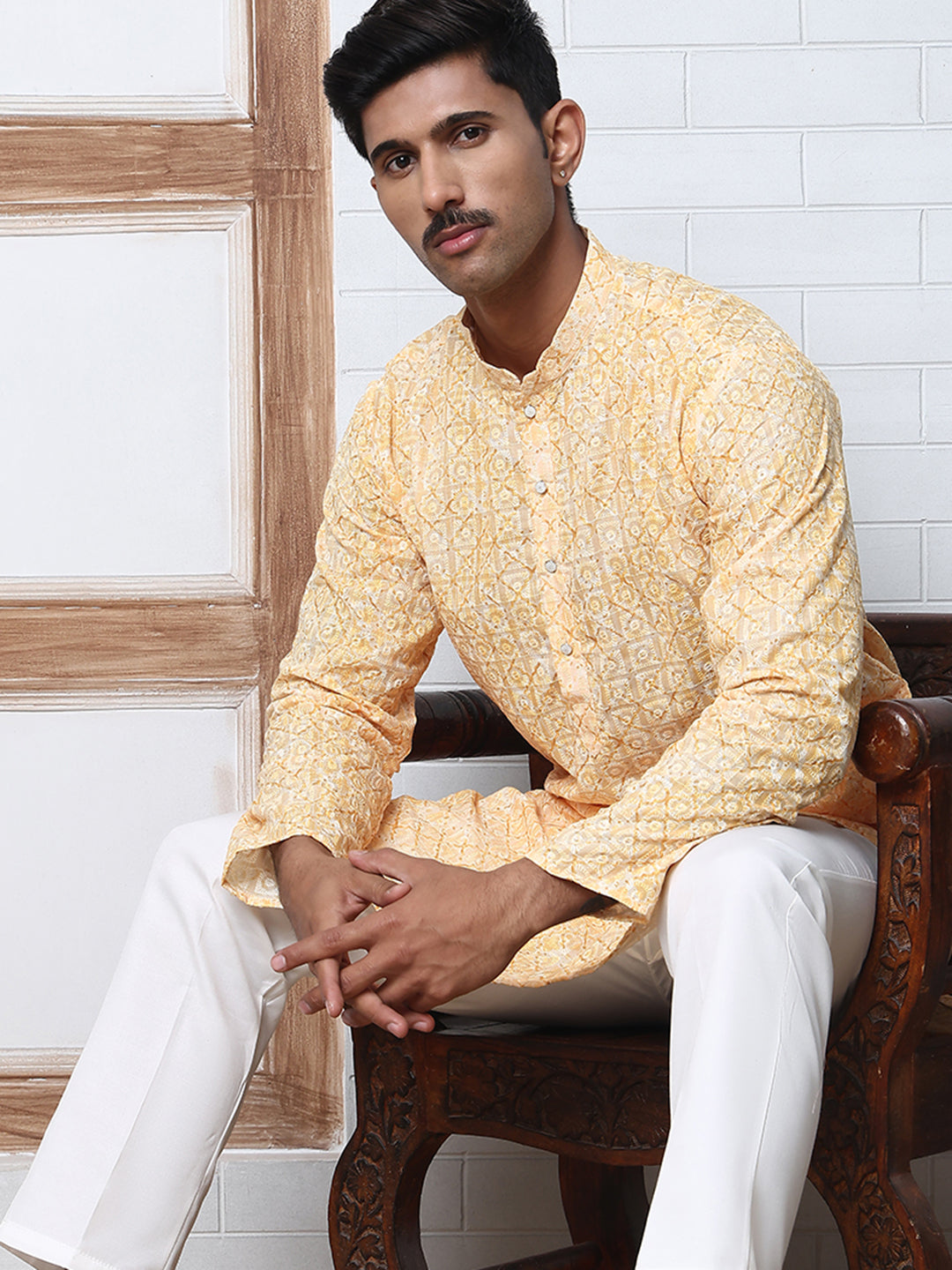 Printed And Embroidered Kurta