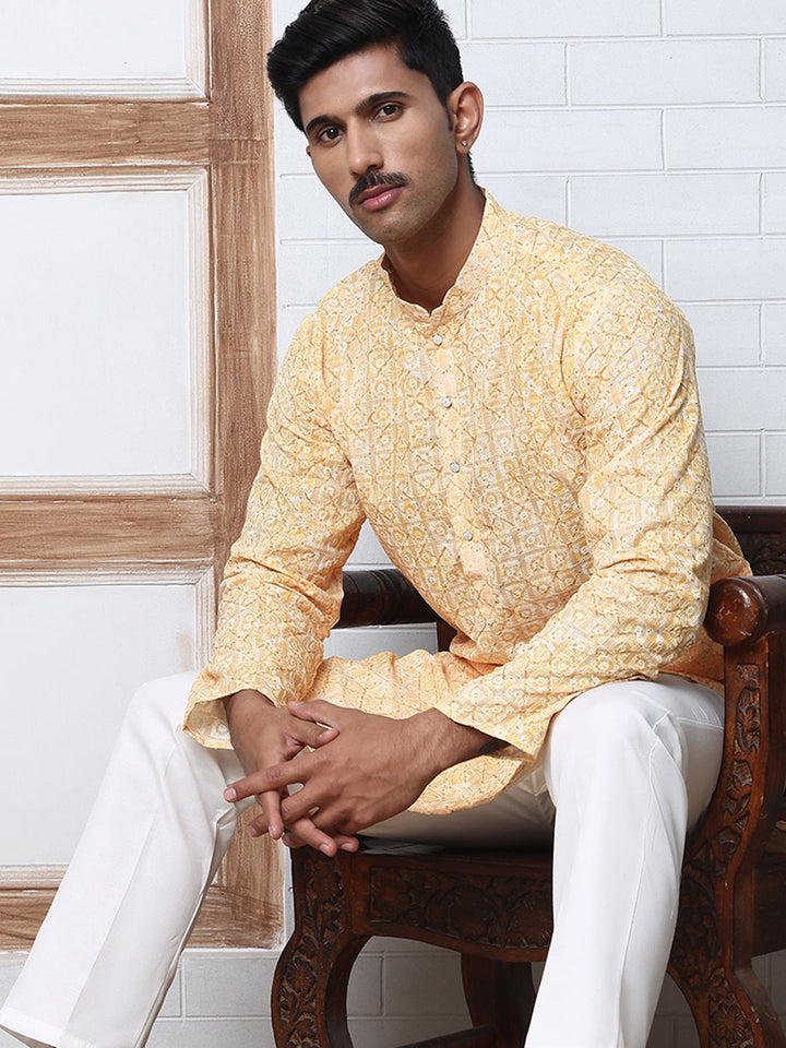 Printed And Embroidered Kurta