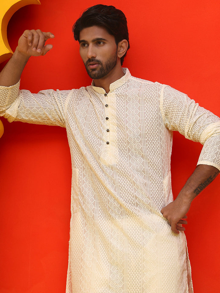Embroidered Cotton Kurtas For Men