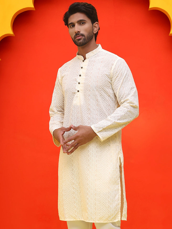 Embroidered Cotton Kurtas For Men