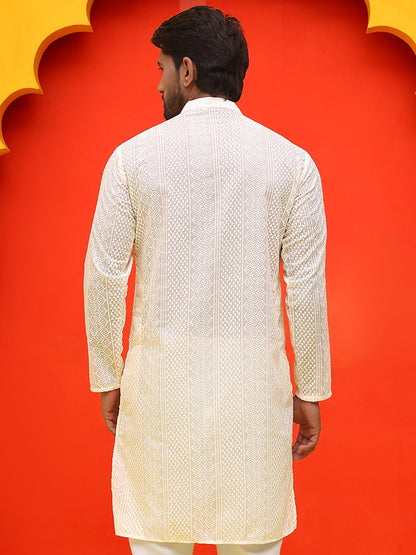 Embroidered Cotton Kurtas For Men