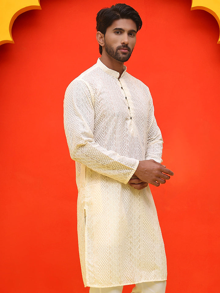 Embroidered Cotton Kurtas For Men