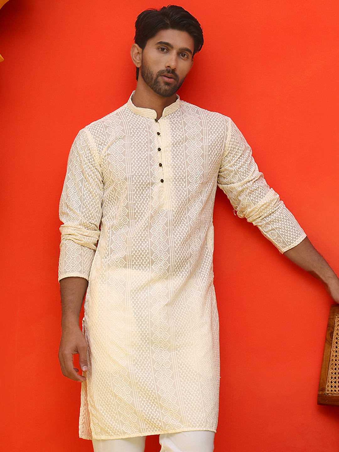 Embroidered Cotton Kurtas For Men