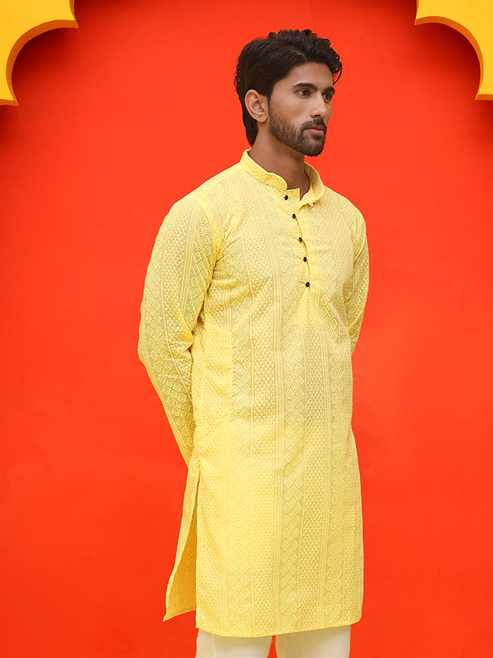 Embroidered Cotton Kurtas For Men