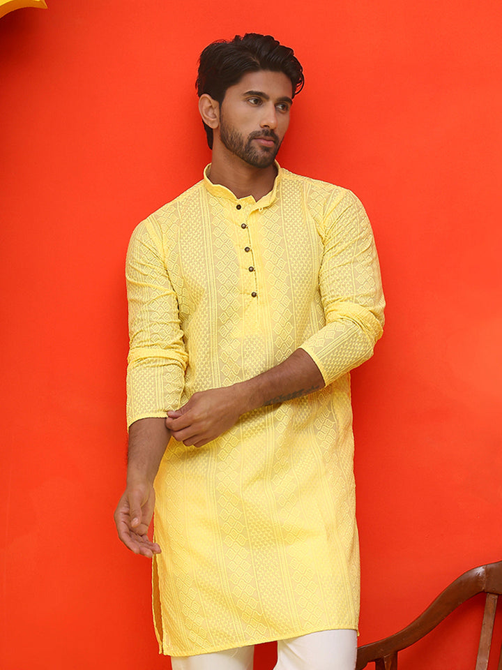 Embroidered Cotton Kurtas For Men