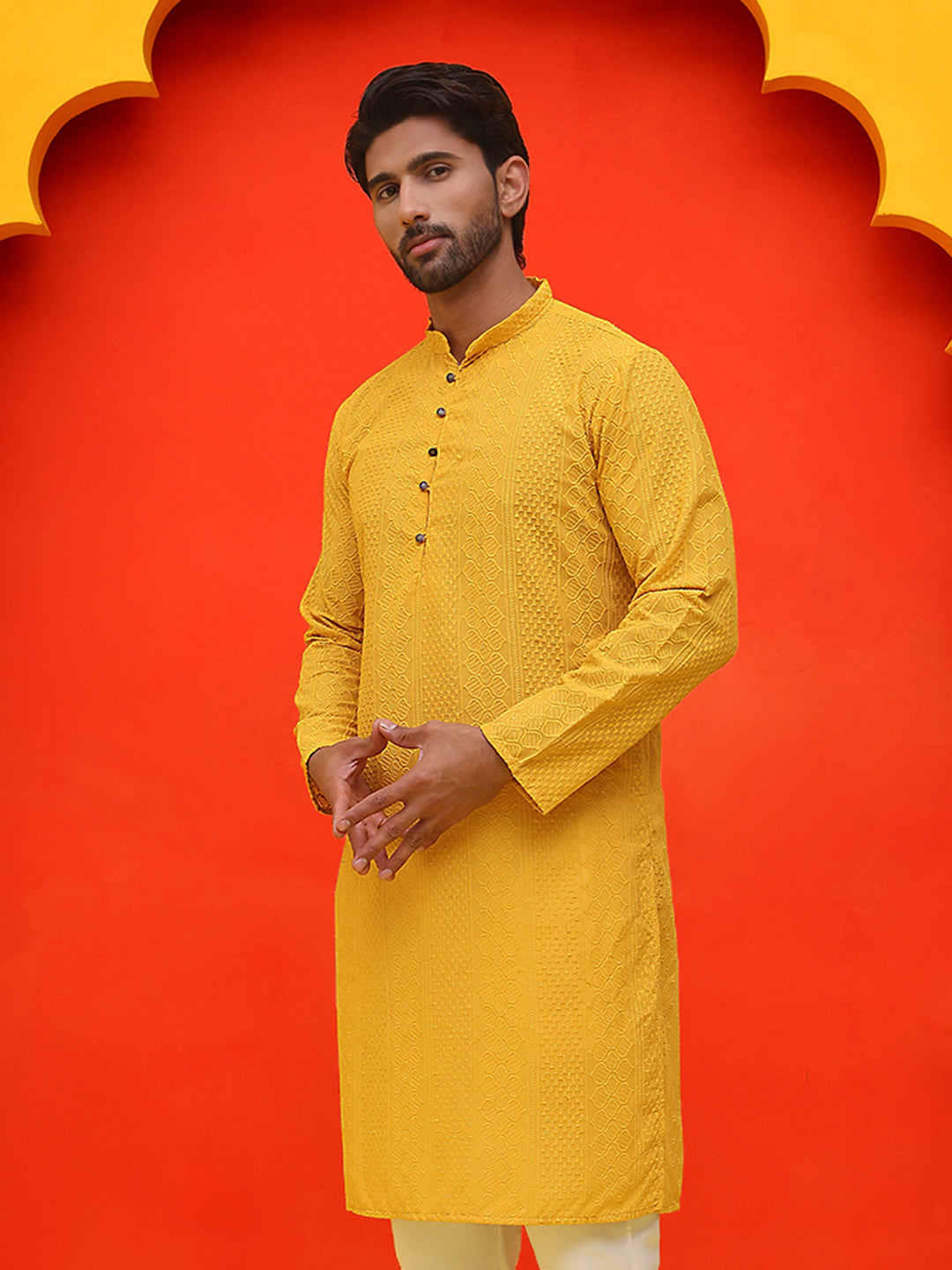 Embroidered Cotton Kurtas For Men