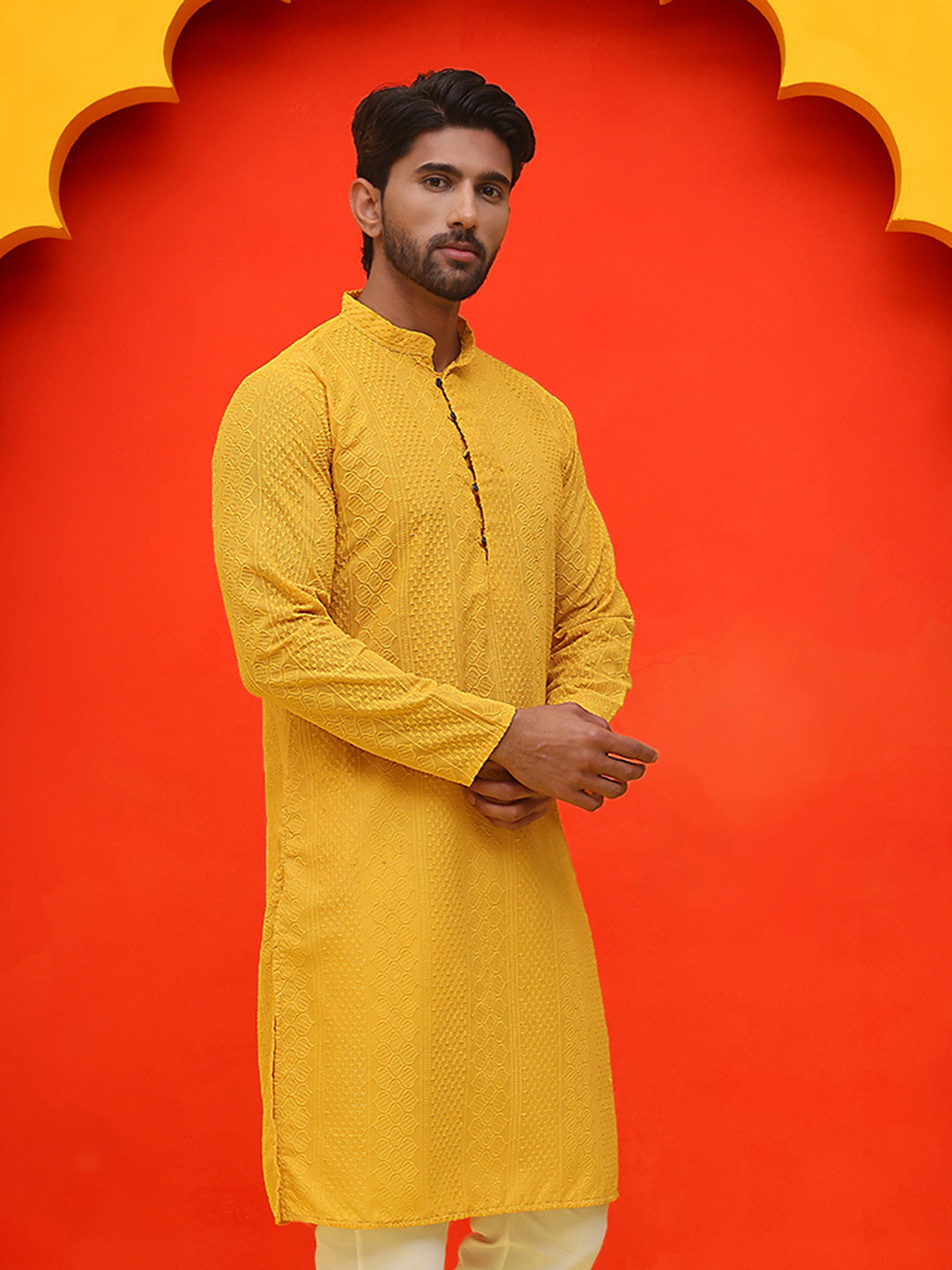 Embroidered Cotton Kurtas For Men
