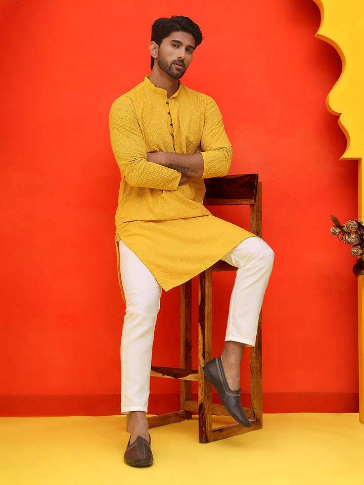 Embroidered Cotton Kurtas For Men