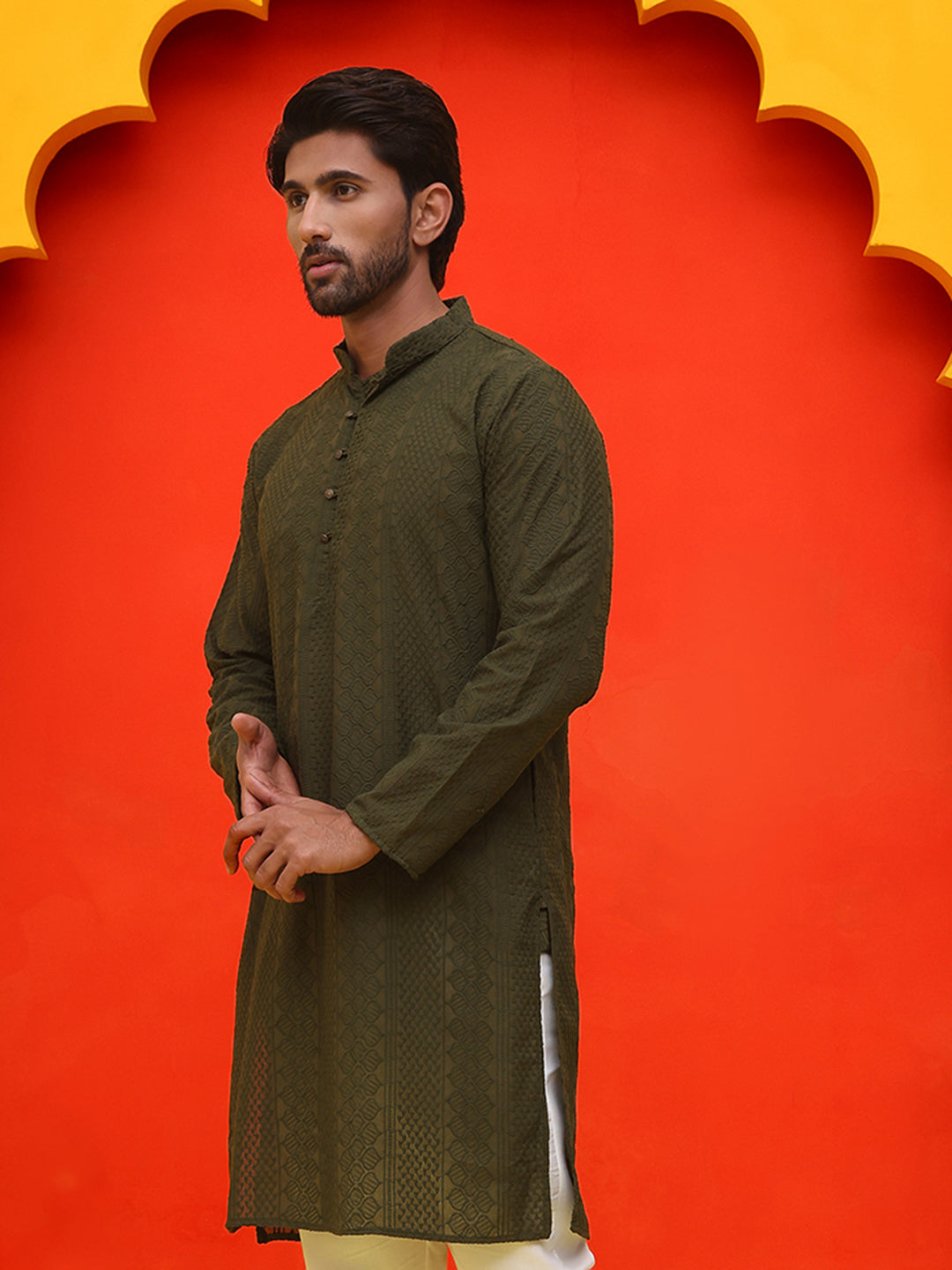 Embroidered Cotton Kurtas For Men
