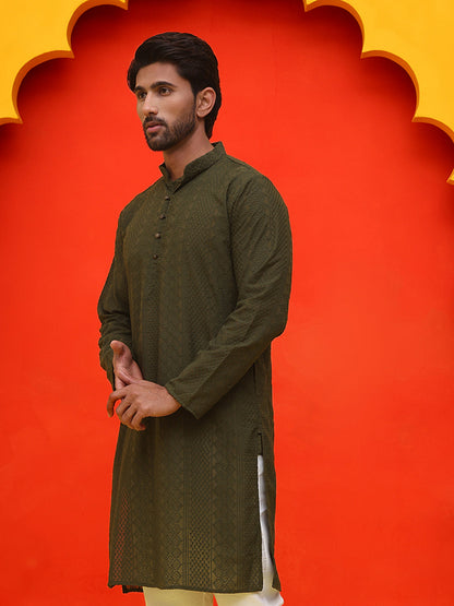 Embroidered Cotton Kurtas For Men