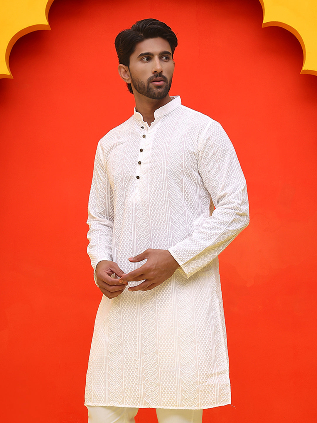 Embroidered Cotton Kurtas For Men