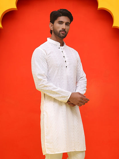 Embroidered Cotton Kurtas For Men