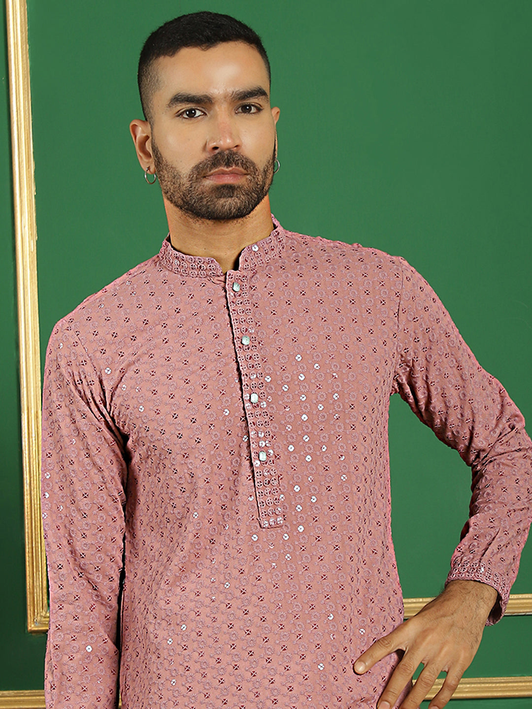 Sequin Embroidered Pure Cotton Kurtas