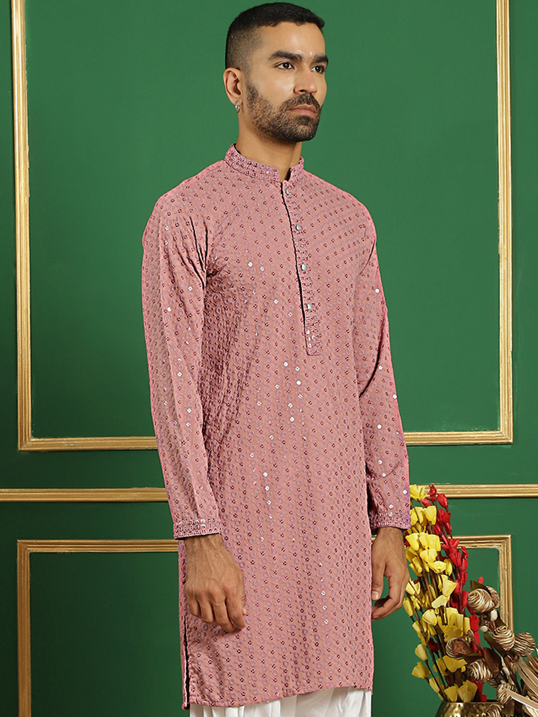 Sequin Embroidered Pure Cotton Kurtas
