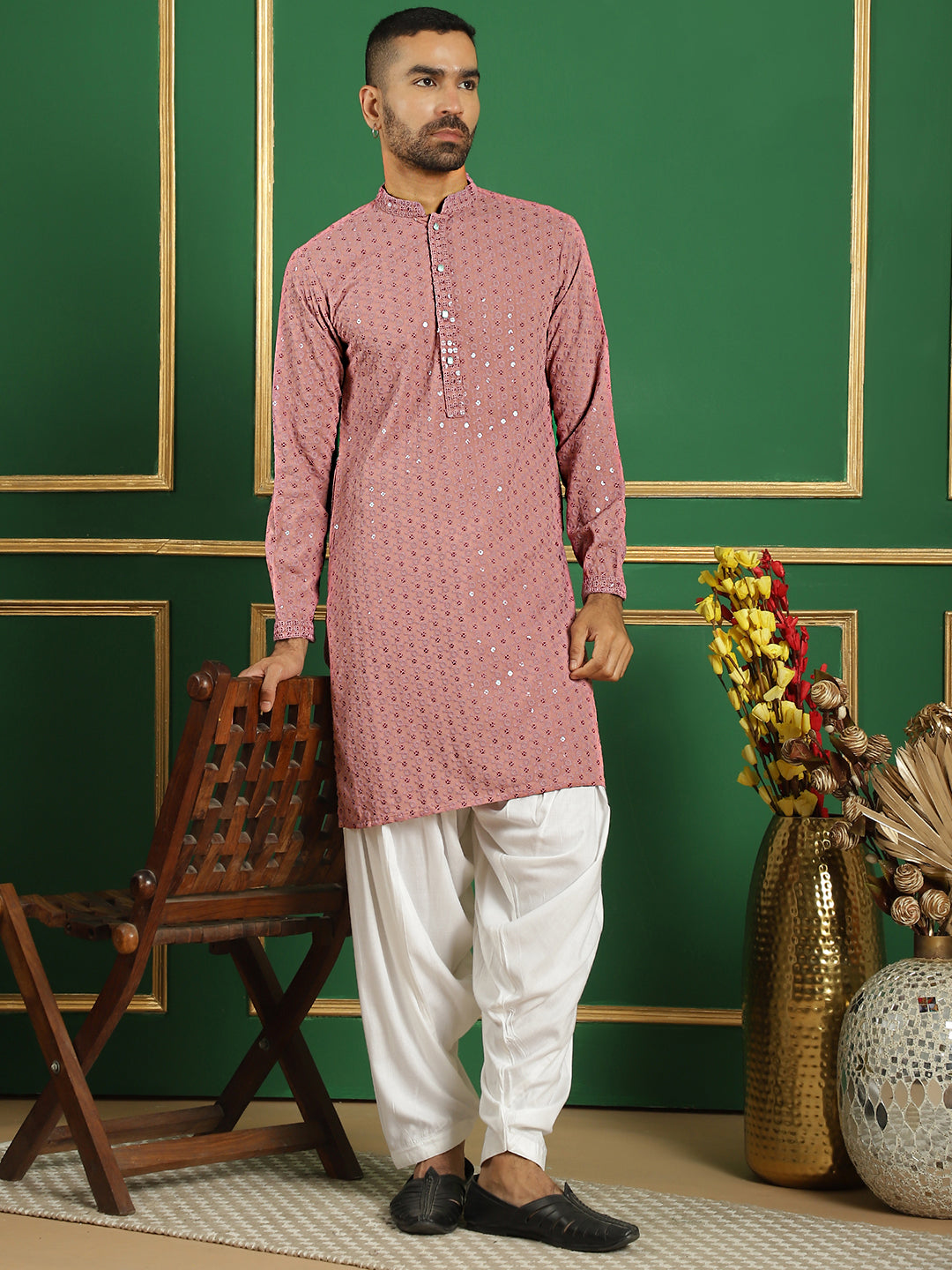Sequin Embroidered Pure Cotton Kurtas