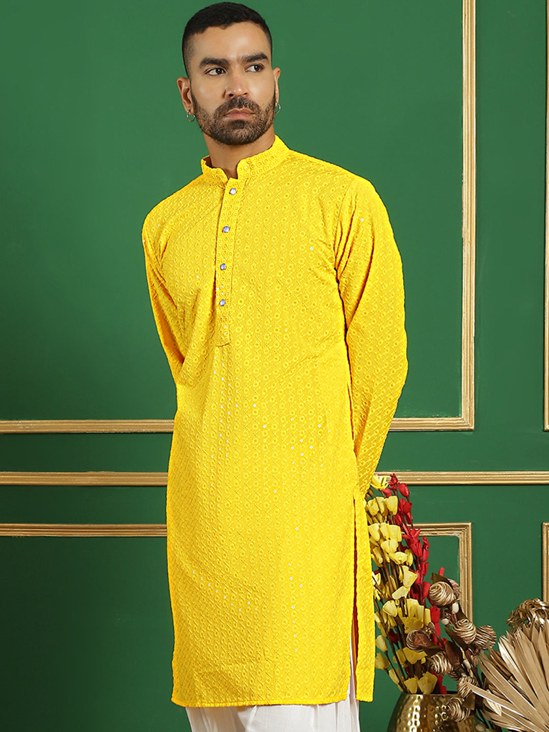 Sequin Embroidered Pure Cotton Kurtas
