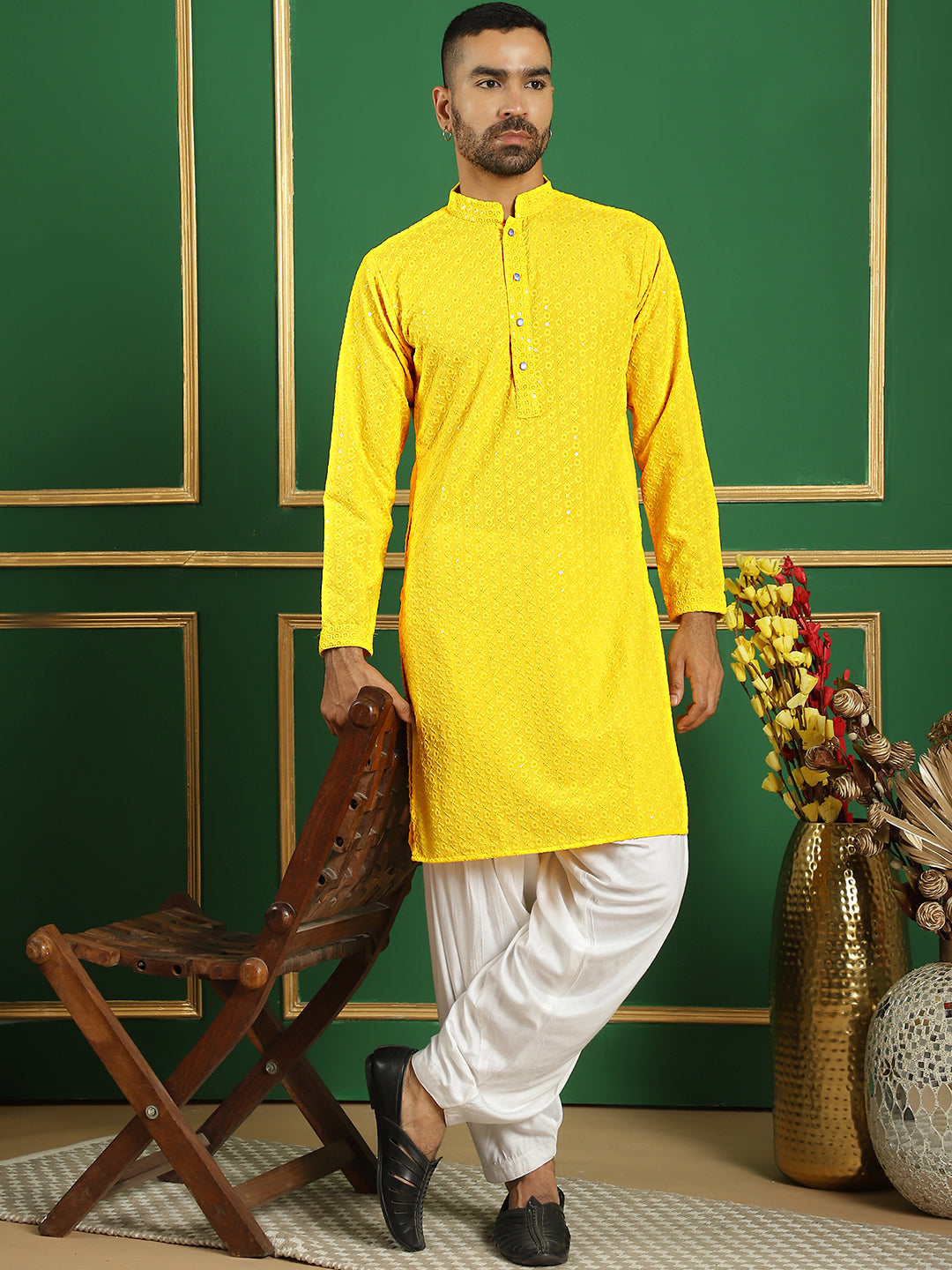 Sequin Embroidered Pure Cotton Kurtas
