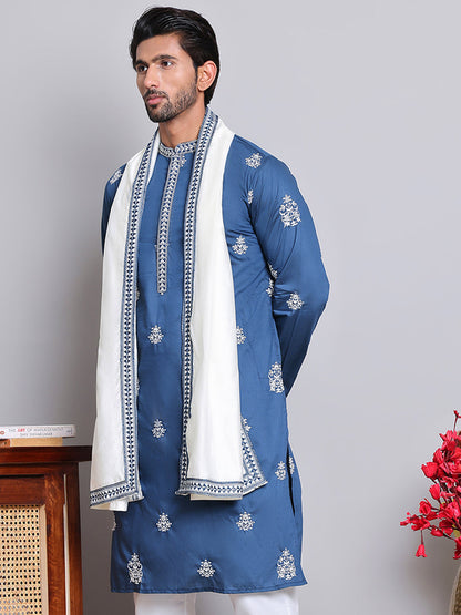 Embroidered & Sequin Kurta With Dupatta