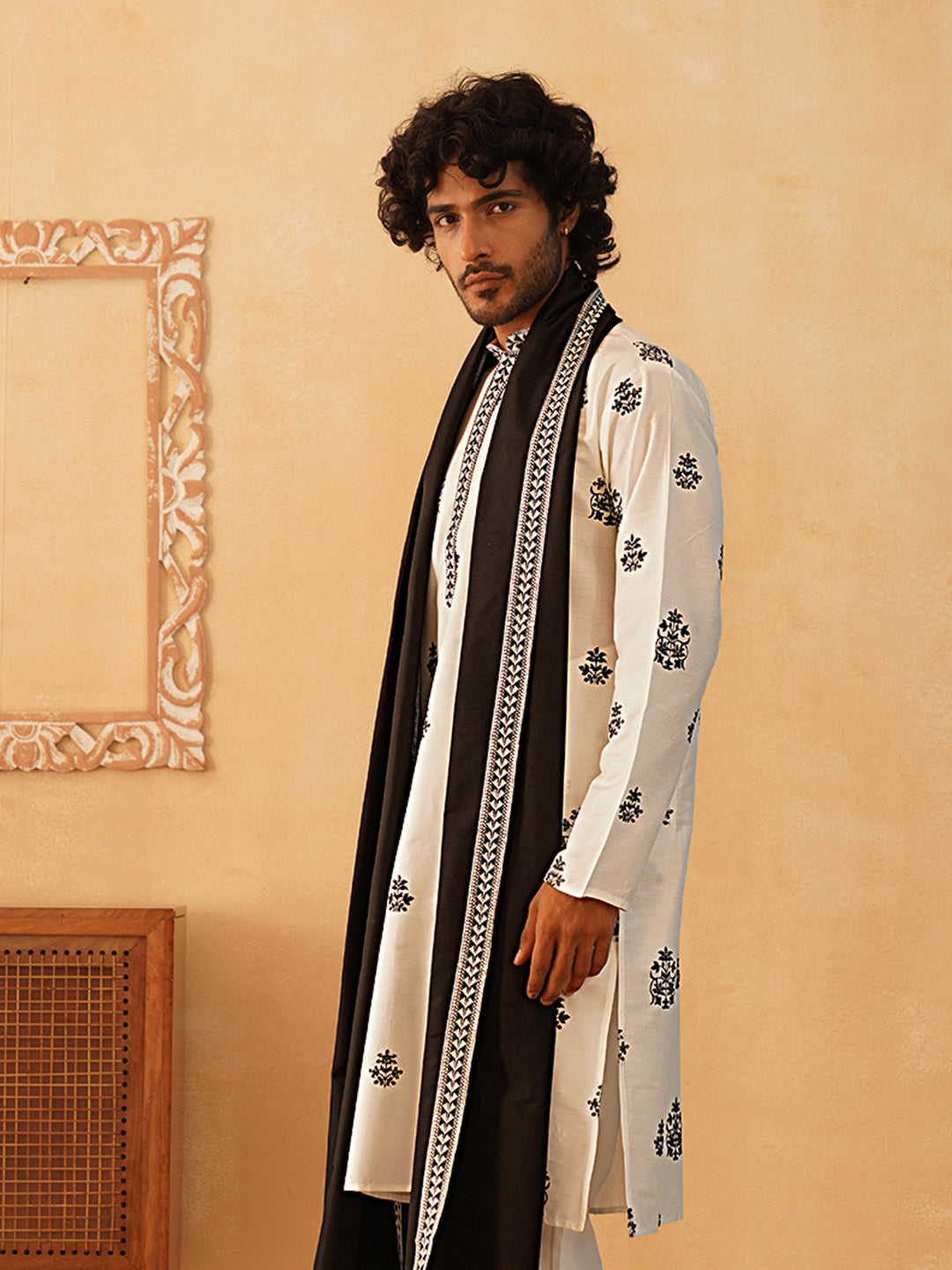 Embroidered &amp; Sequin Kurta With Dupatta