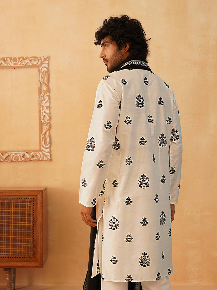 Embroidered &amp; Sequin Kurta With Dupatta