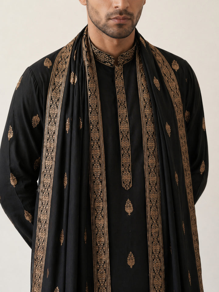 Silk Blend Embroidered Kurta