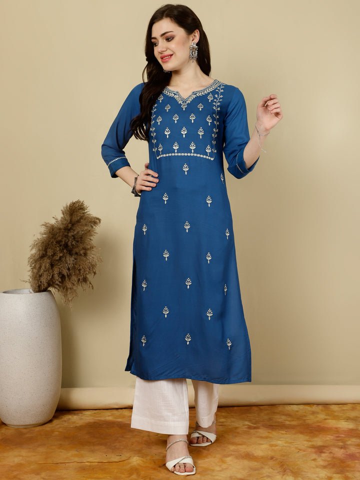 Nishabd blue embroidered kurta – wholesale manufacturer &amp; exporter from India