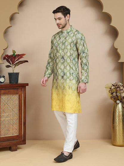 Digital Printed Kurta Pyjama Set