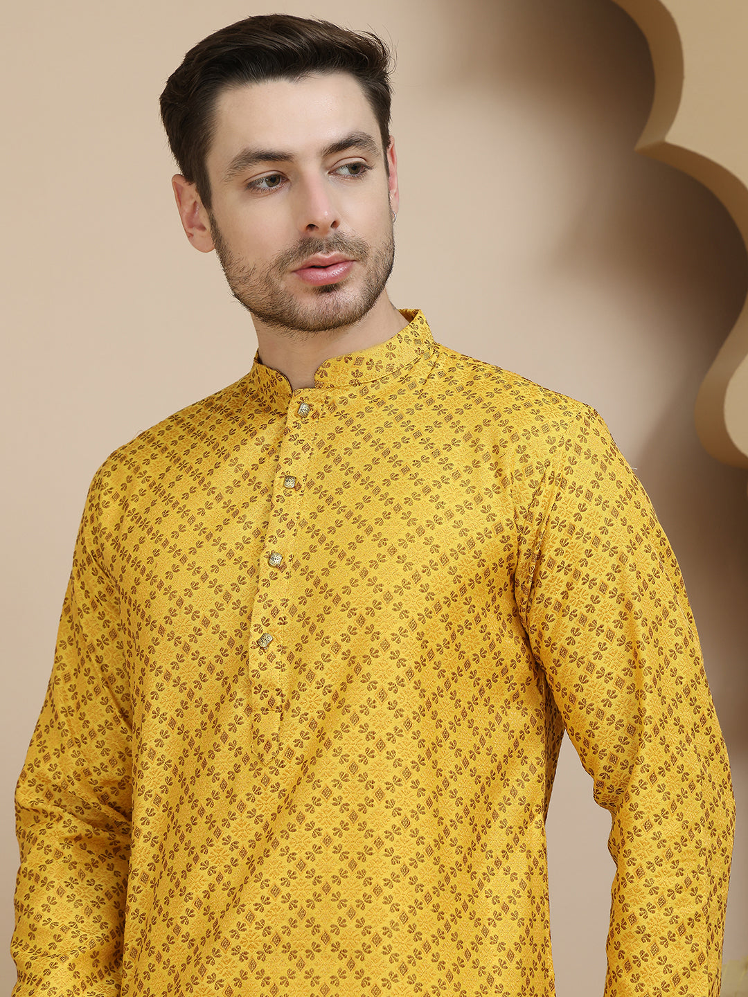 Jacquard Silk Straight Kurta Pyjama Set