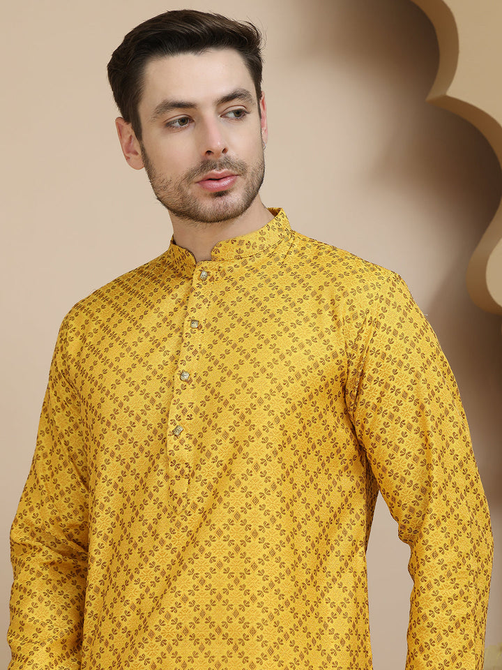 Jacquard Silk Straight Kurta Pyjama Set