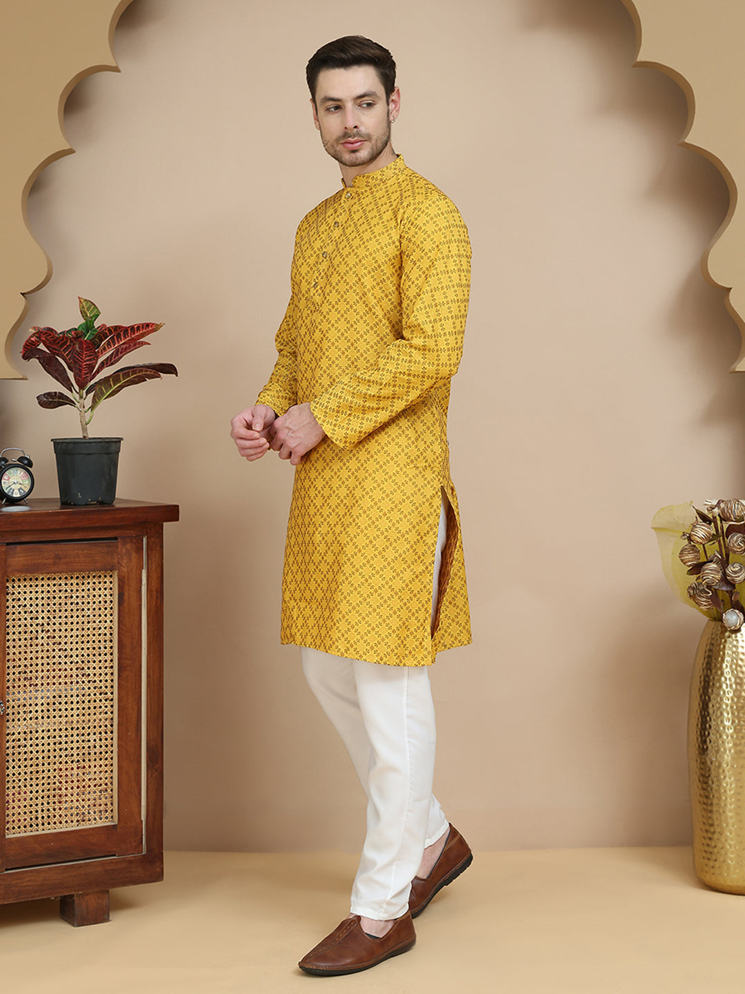 Jacquard Silk Straight Kurta Pyjama Set