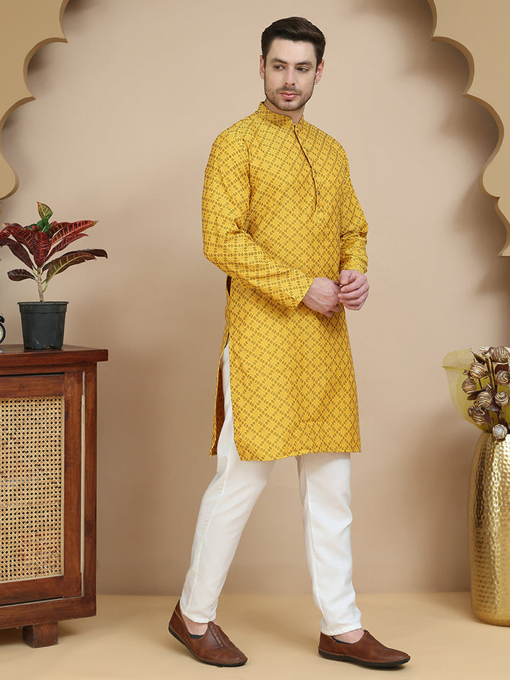 Jacquard Silk Straight Kurta Pyjama Set