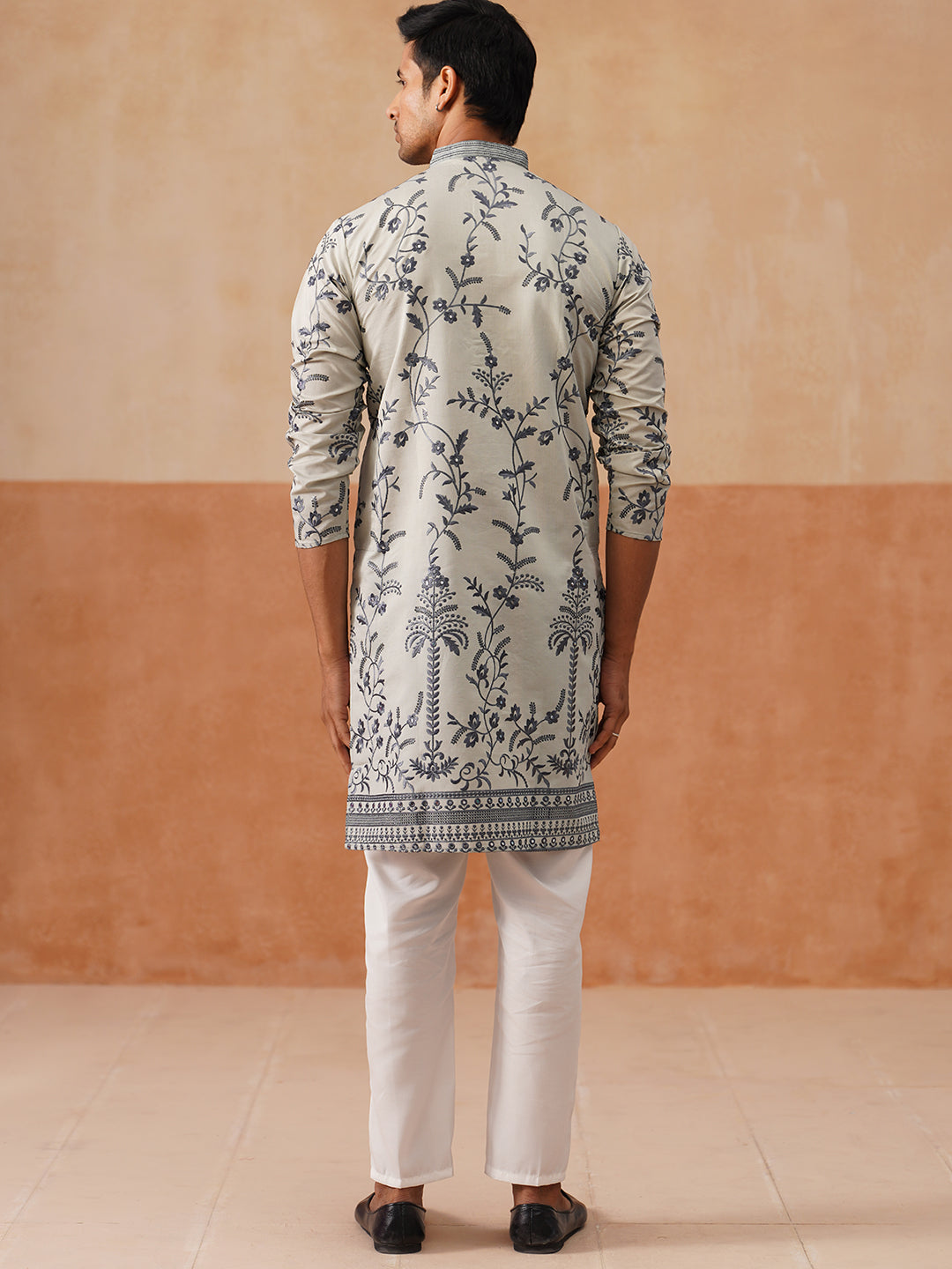 Chikankari Embroidered Kurta Pyjama For Men