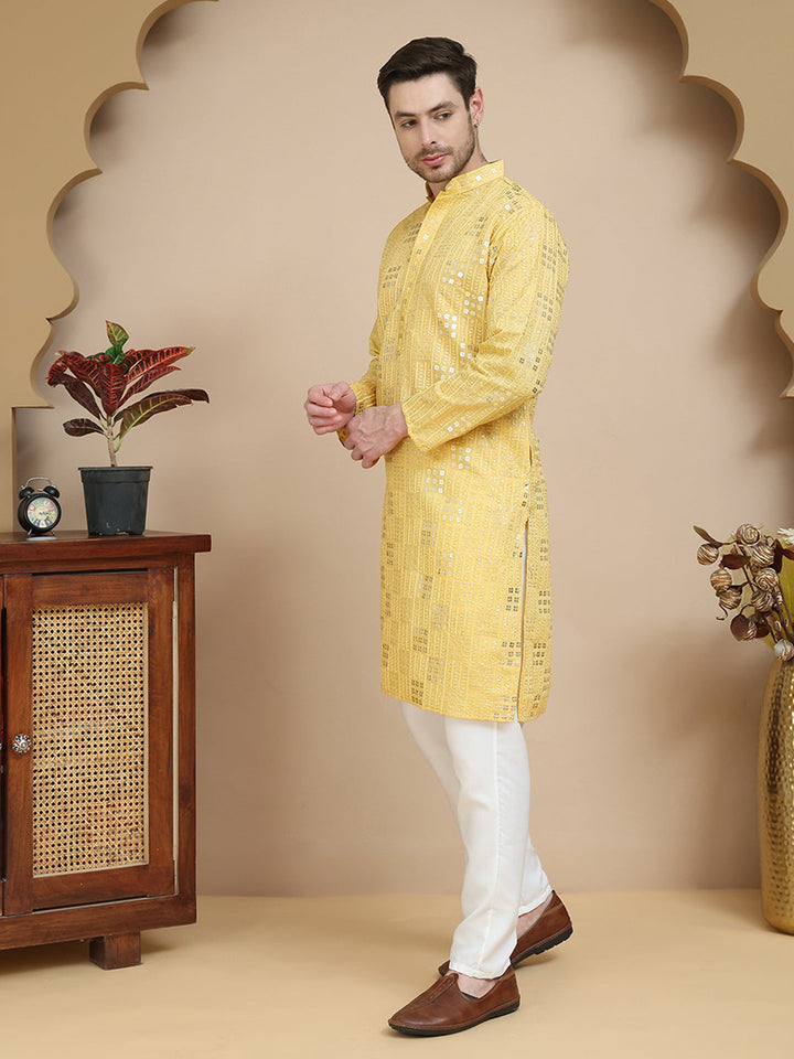 Embroidered &amp; Sequins Kurta Pyjama