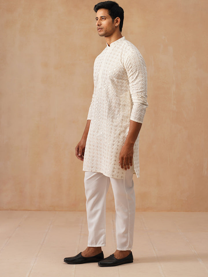 Men’S Ethnic Cotton Embroidered Kurta Pyjama