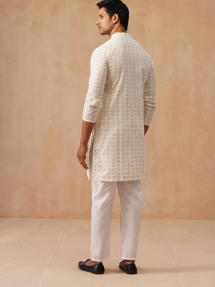 Men’S Ethnic Cotton Embroidered Kurta Pyjama