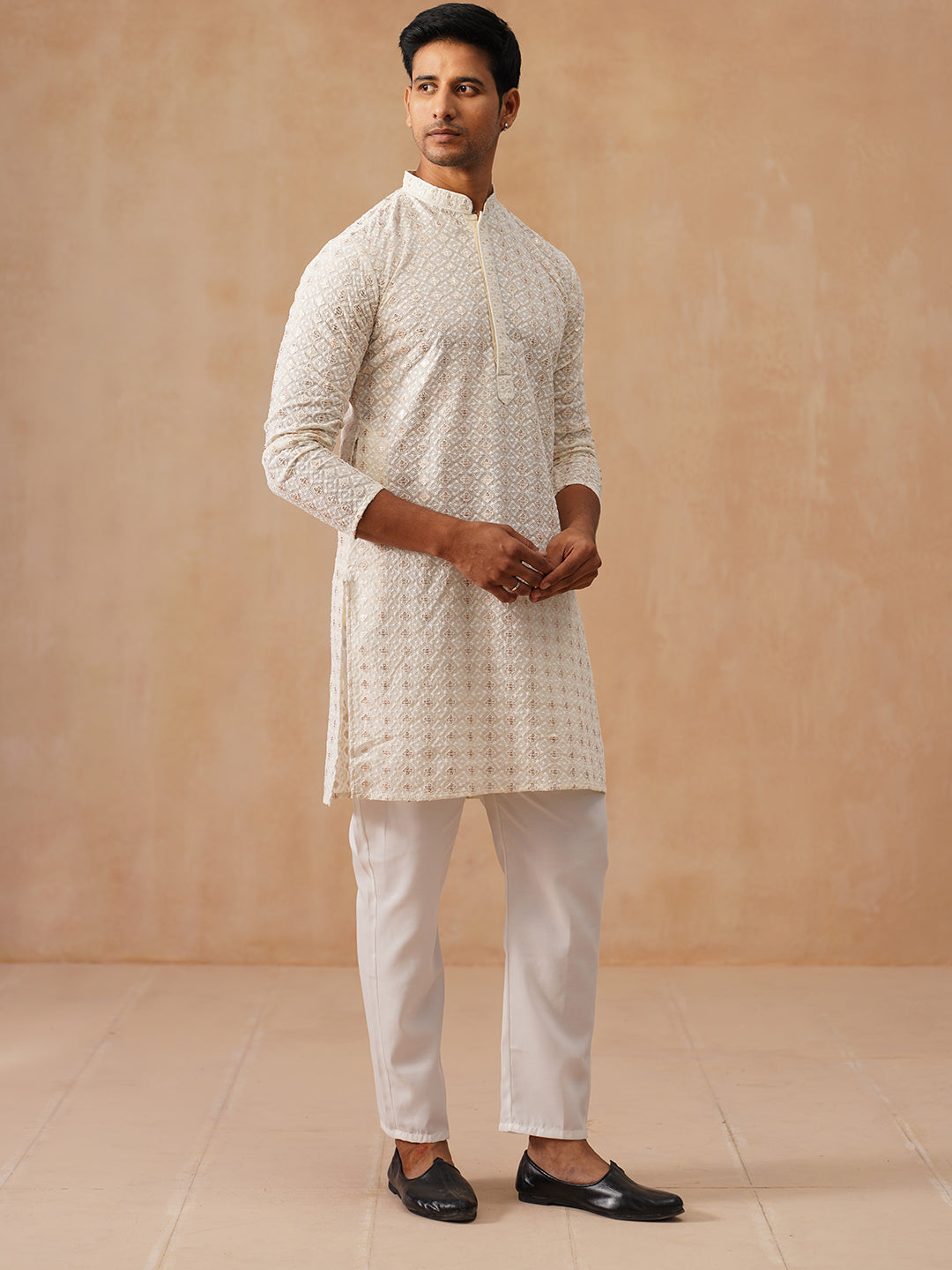 Men’S Ethnic Cotton Embroidered Kurta Pyjama