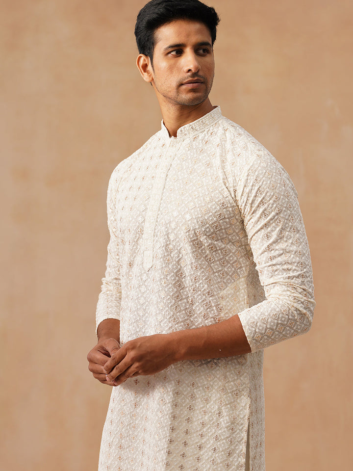Men’S Ethnic Cotton Embroidered Kurta Pyjama