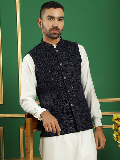 Men'S Sequins Velvet Nehru Jacket