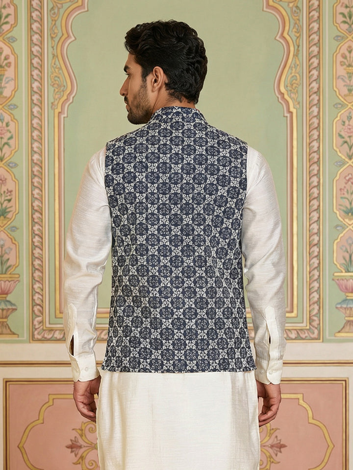 Embroidered Viscose Rayon Nehru Jacket