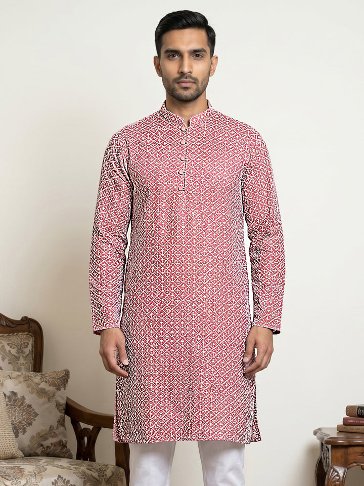 Floral Embroidered Kurta For Men