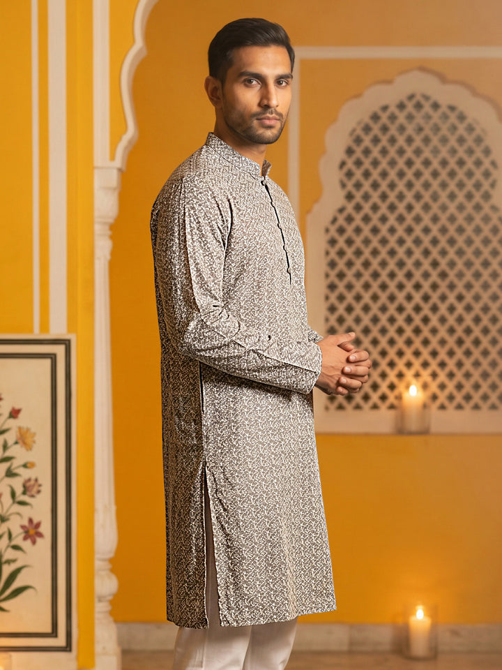 Floral Embroidered Kurta For Men