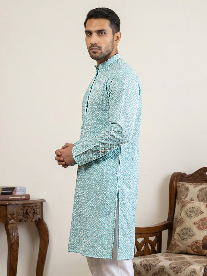 Floral Embroidered Kurta For Men