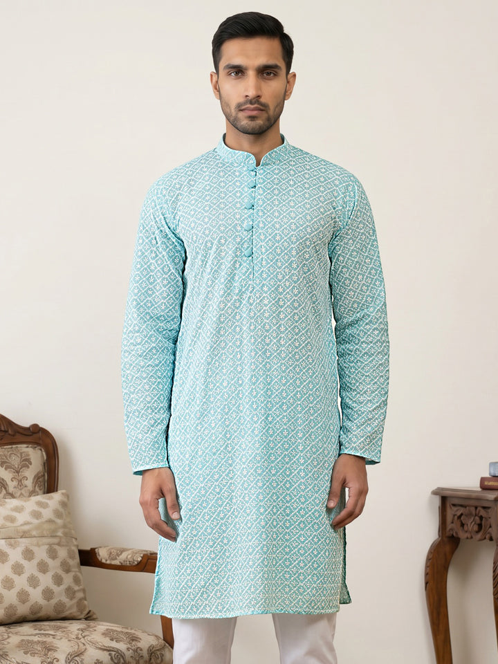 Floral Embroidered Kurta For Men