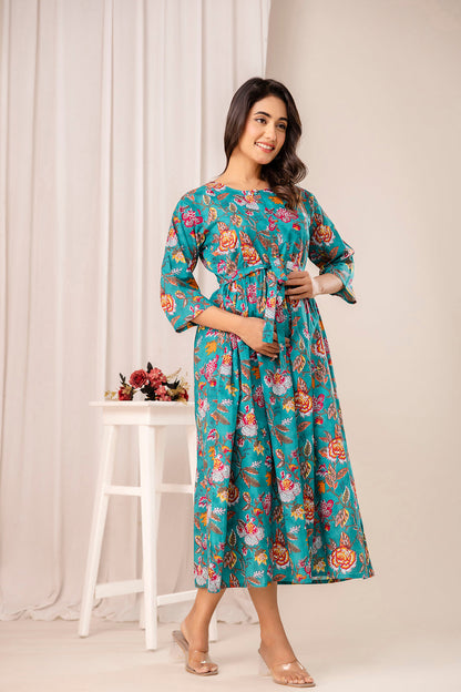 Floral Printed Maternity Dress