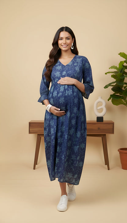 Printed Maternity Dress for Women