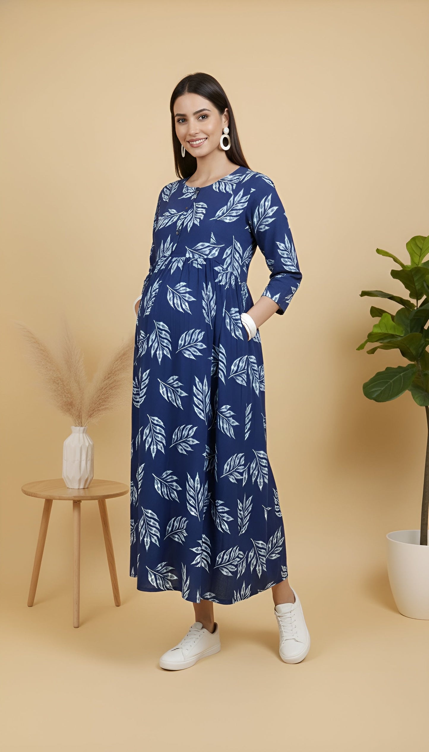 Printed Maternity Dress for Women